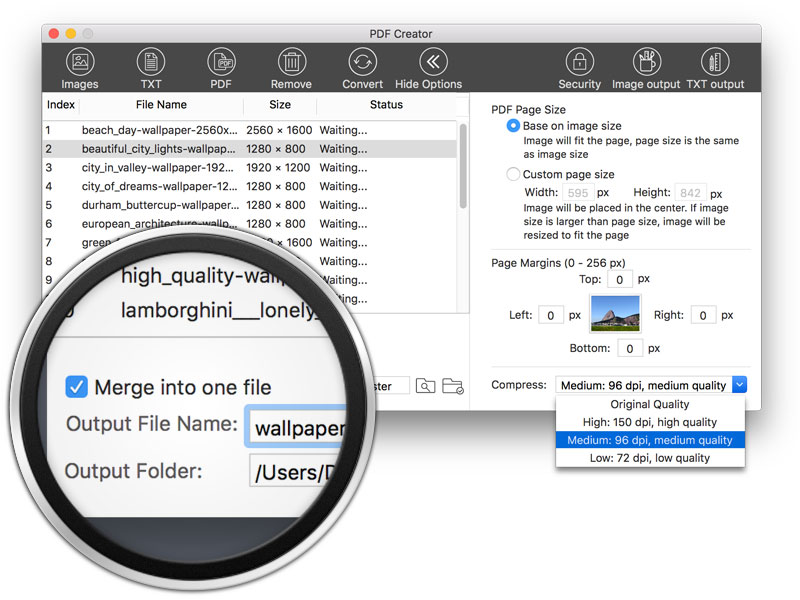 screenshot for lighten pdf creator for mac 2