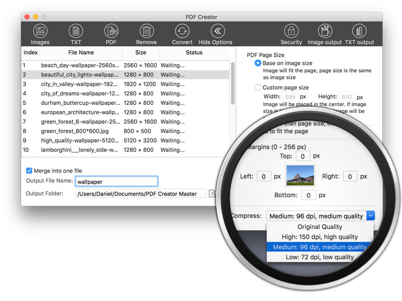 screenshot for lighten pdf creator for mac 4