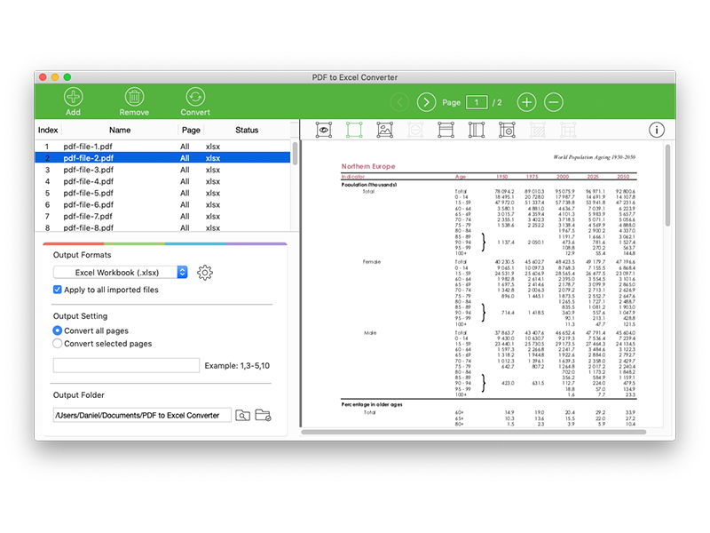 PDF to Excel for Mac Screenshot 1