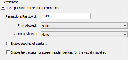 lighten pdf security for windows setting screenshot 3